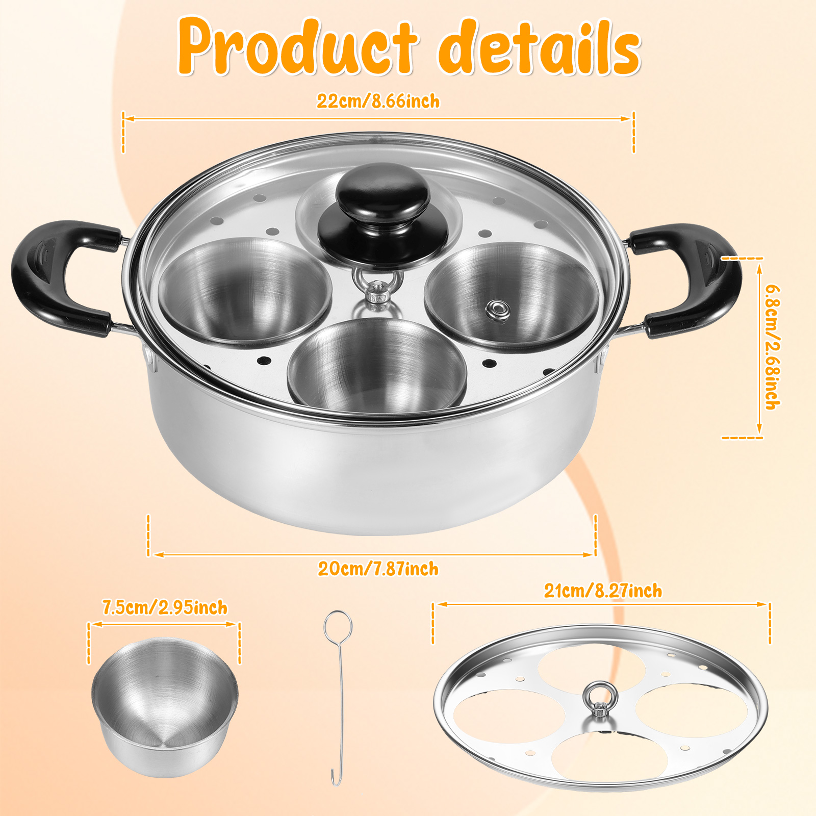 Egg Poacher Stainless Steel Po - огляд і ціна Induction Cooktop Portable
